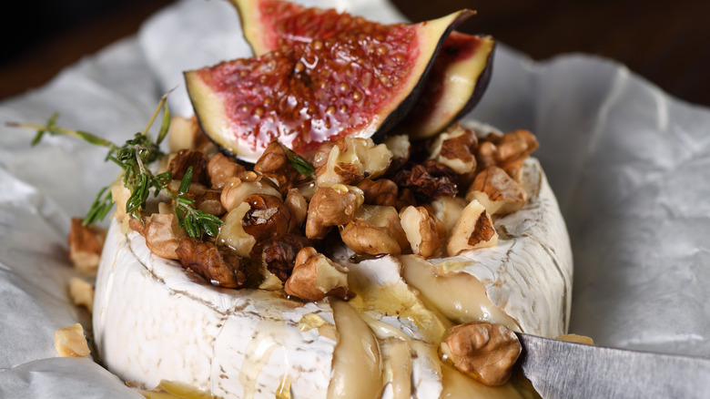 Baked Camembert with honey, figs, and nuts