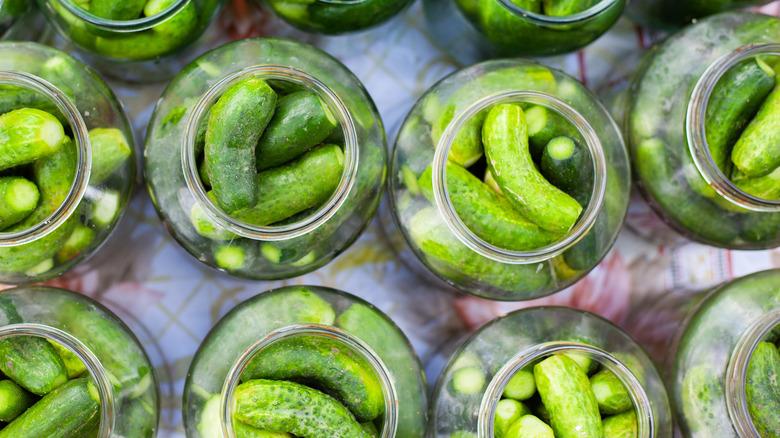 Pickles in jars