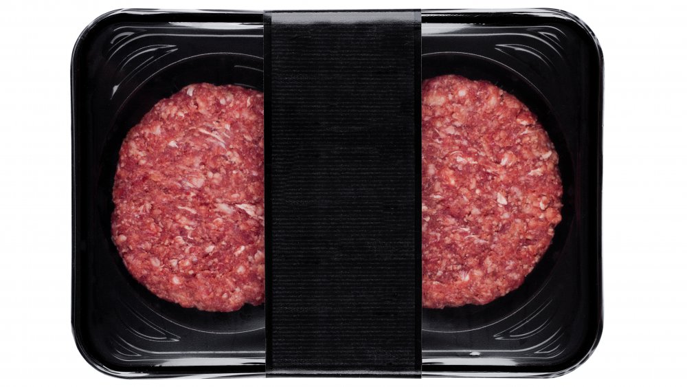 raw ground beef in package