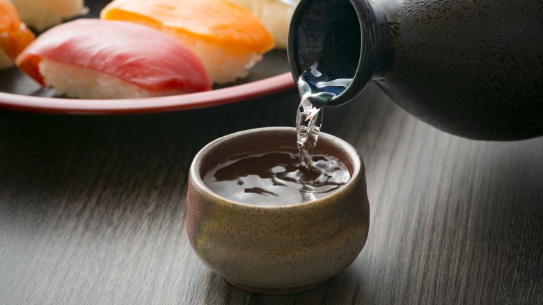 sake served with sushi