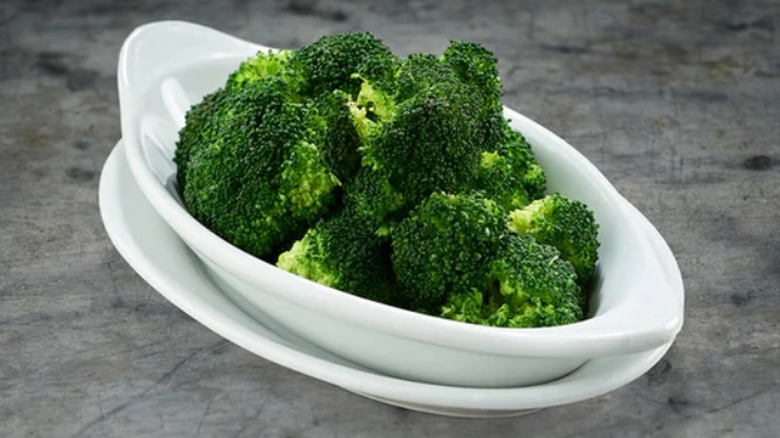 Steak with small broccoli side from Ruth's Chris Steak House