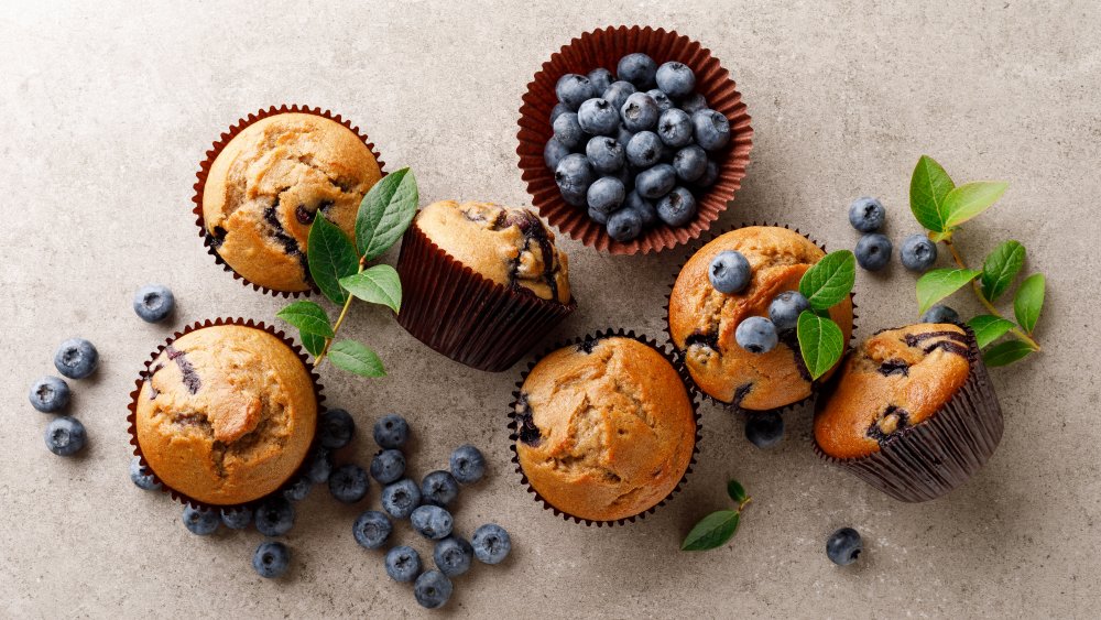 blueberry muffins with fresh blueberries