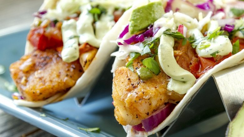 two fish tacos