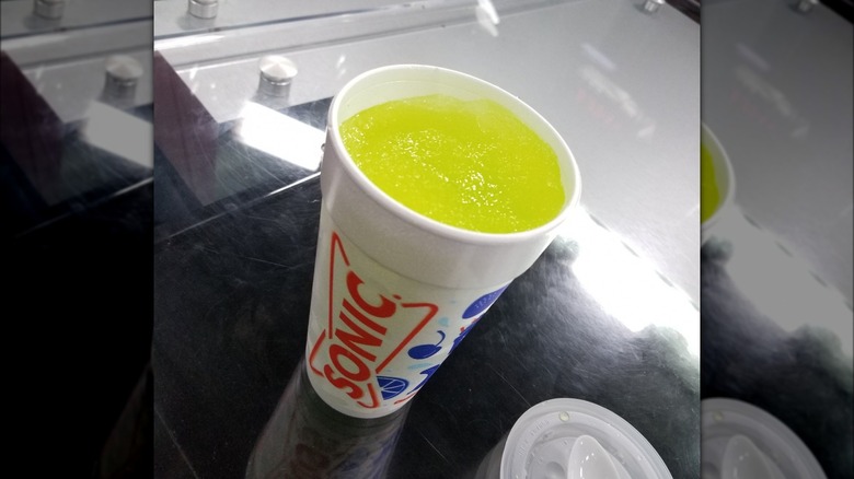 Sonic pickle slush in cup