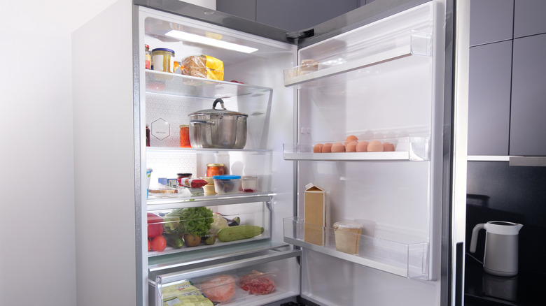 Refrigerator filled with food