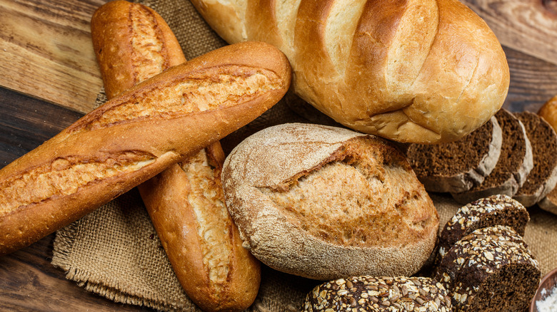 Bread loaves and baguettes