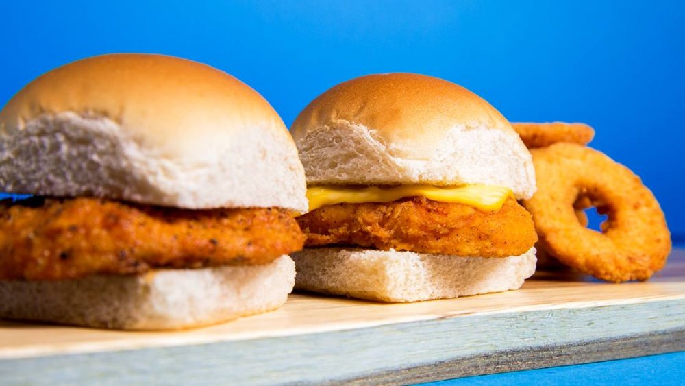 White Castle Chicken Sliders with chicken Rings