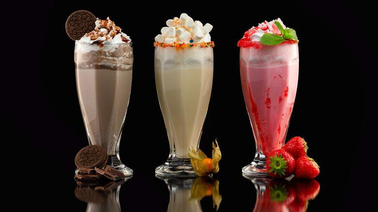 Three different milkshakes