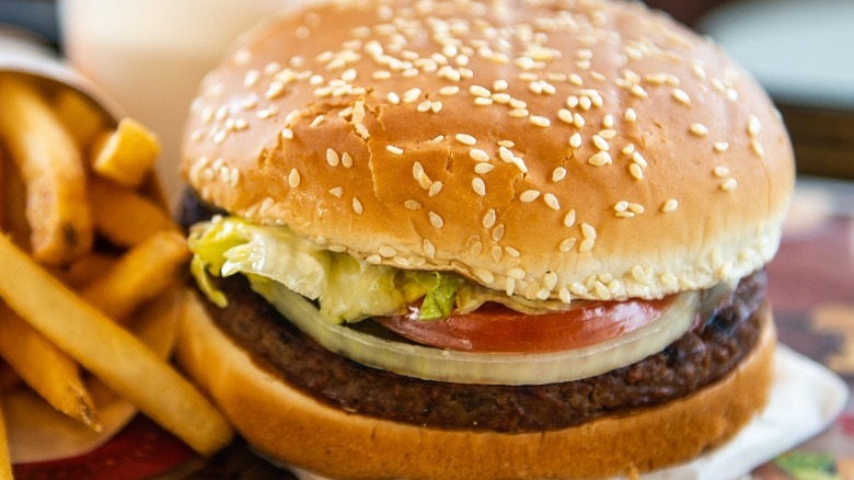 Impossible Whopper with vegetables