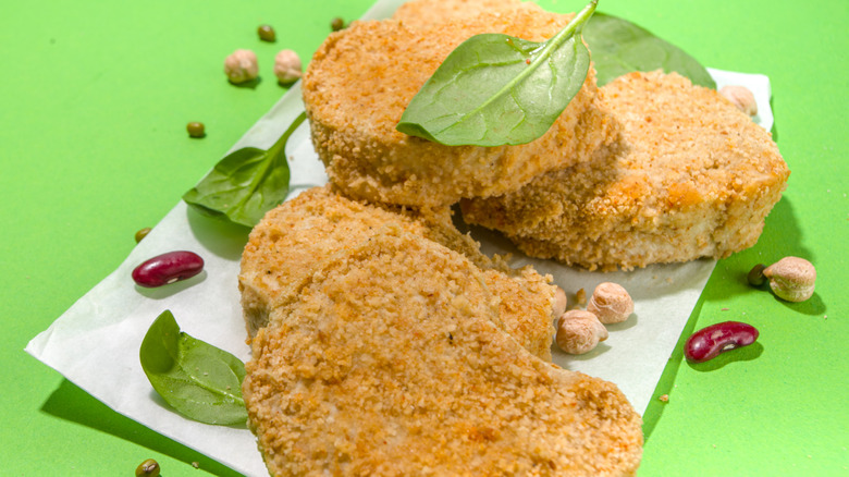 Plant-based breaded chicken patties