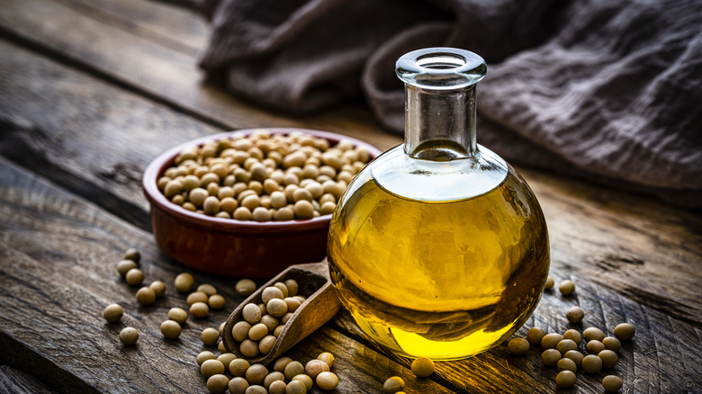 Jar of soybean oil