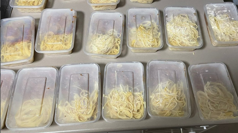 pre-made pasta in plastic