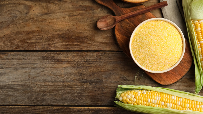 Cornmeal in a bowl