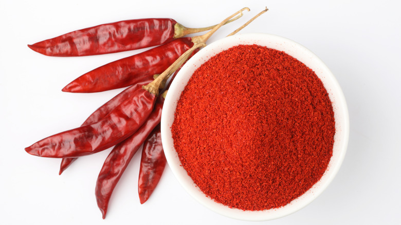 Spices, paprika powder or red chilli