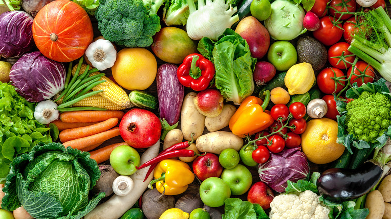 Colorful array of fresh vegetables