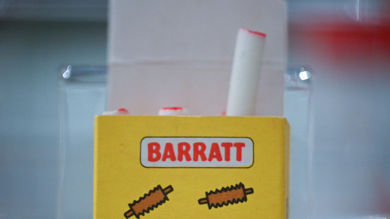 Pack of Barratt candy cigarettes with one sticking out