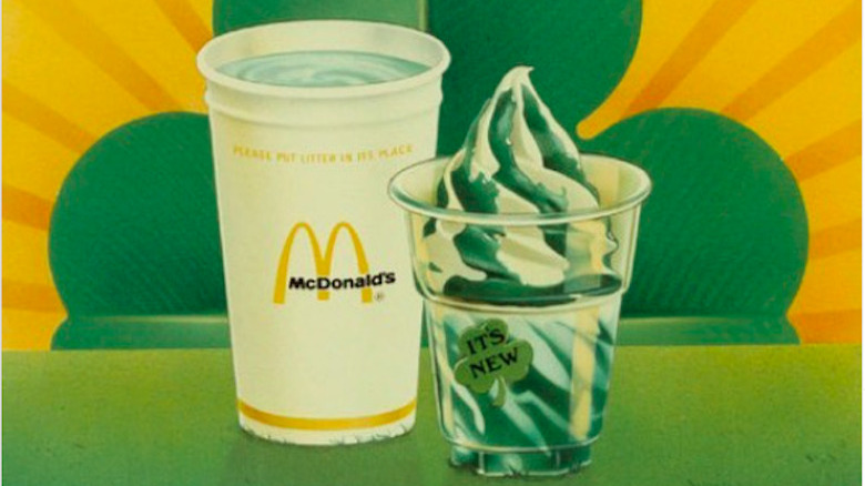 Advertisement for Shamrock Shake and Sundae