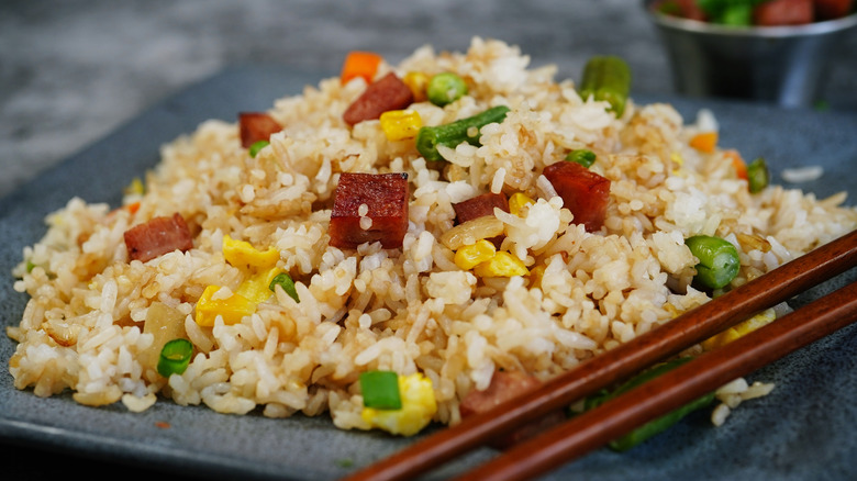 plate of spam fried rice