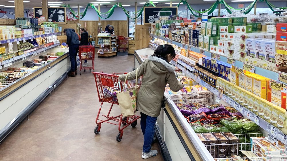 Shoppers in Trader Joe's