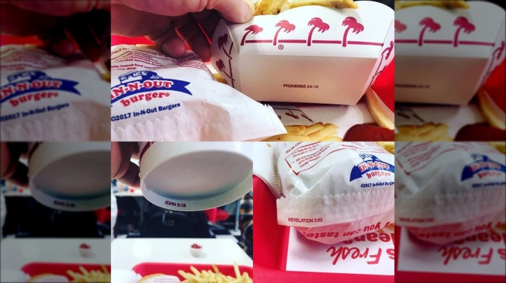 In-N-Out Bible verse packaging