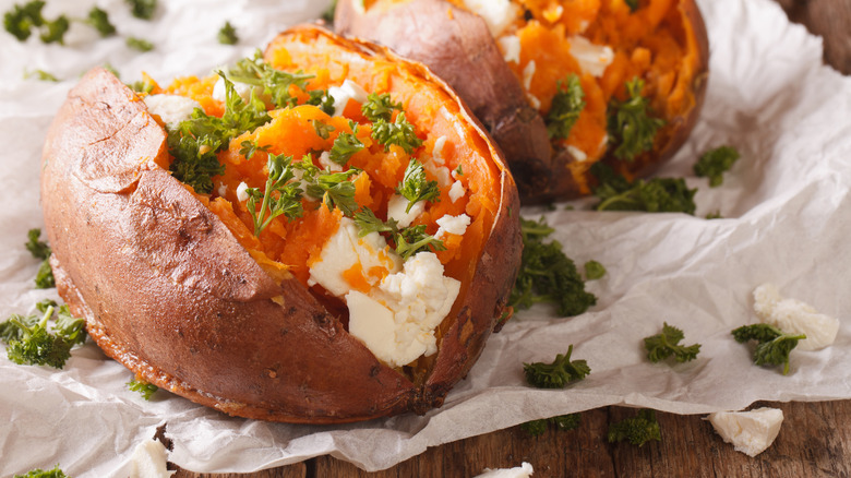 Stuffed baked sweet potatoes