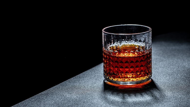 Bourbon in glass