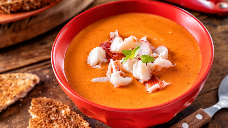 lobster bisque and wholewheat toast