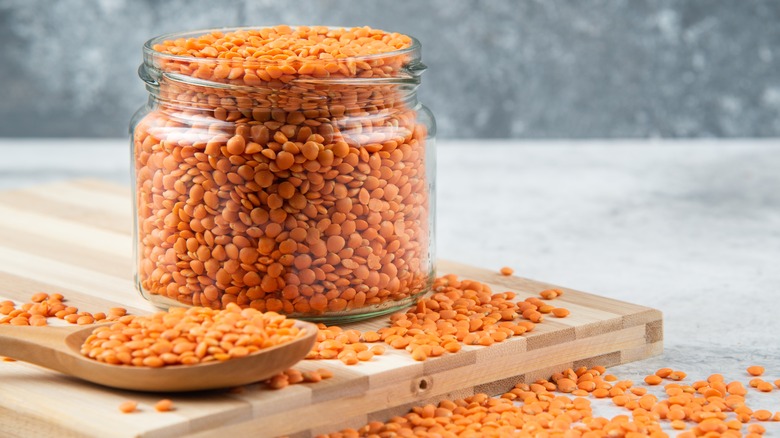 Jar of lentils 