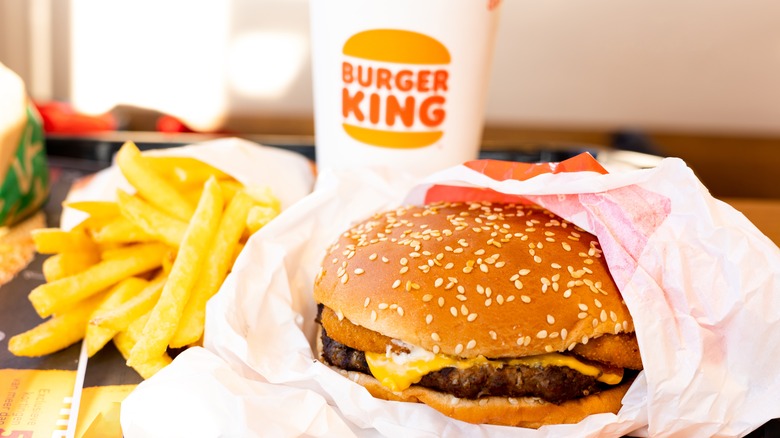 burger king burger and fries