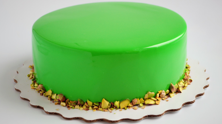 Cake with green icing