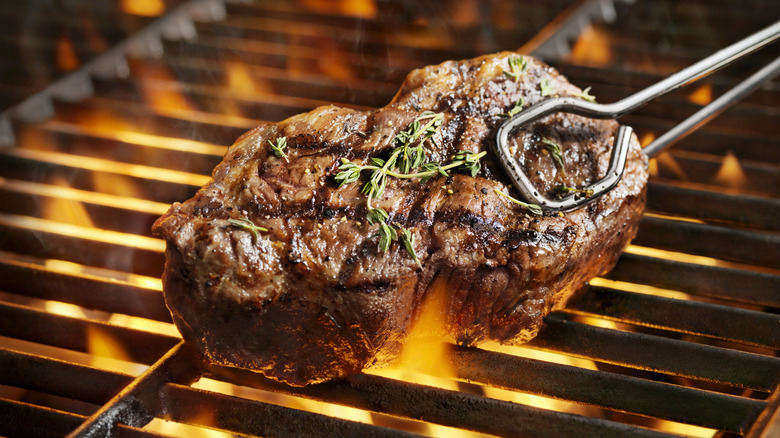 Steak on grill