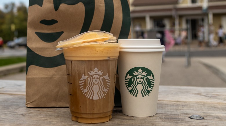 Two Starbucks pumpkin drinks