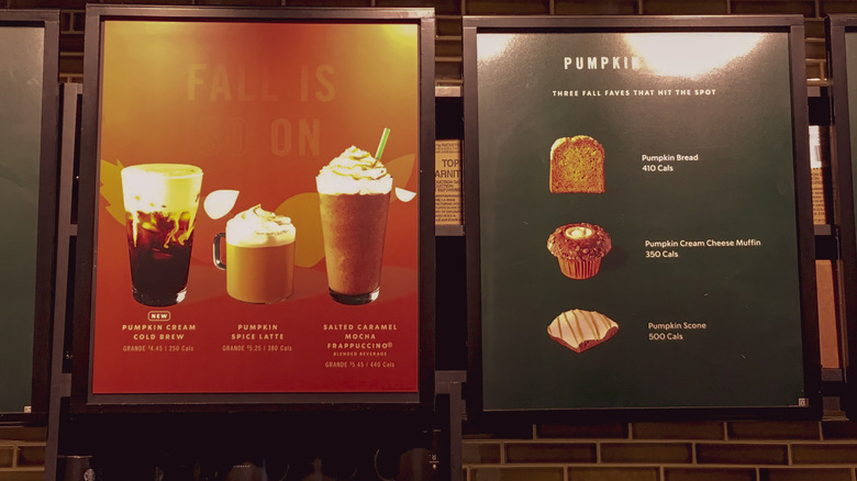 Starbucks fall PSL menu