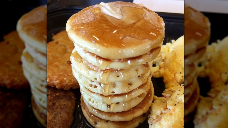 stack of mini pancakes