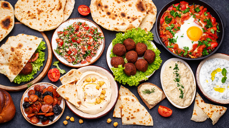 A table with Jewish food