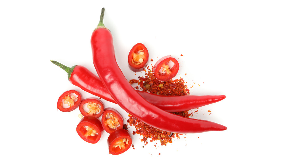 Chopped chili peppers and powder