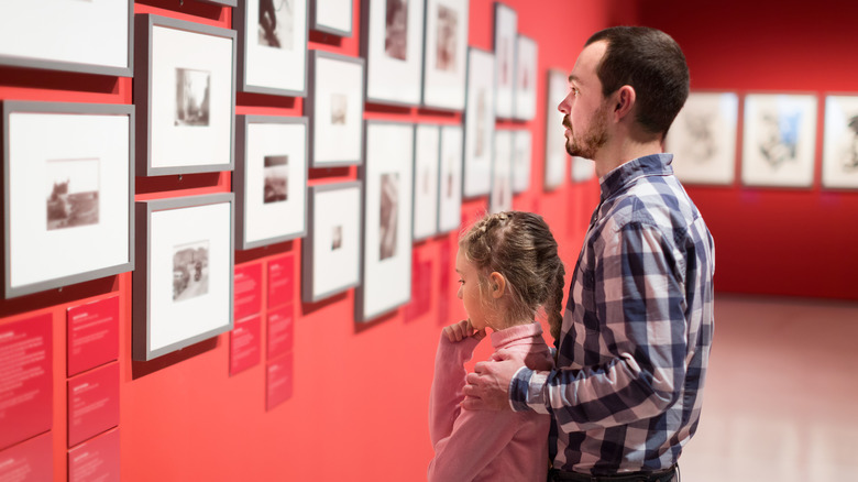 father and daughter at museum