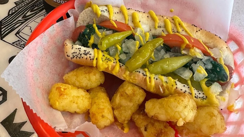 Chicago hot dog at Bobbi's Italian Beef