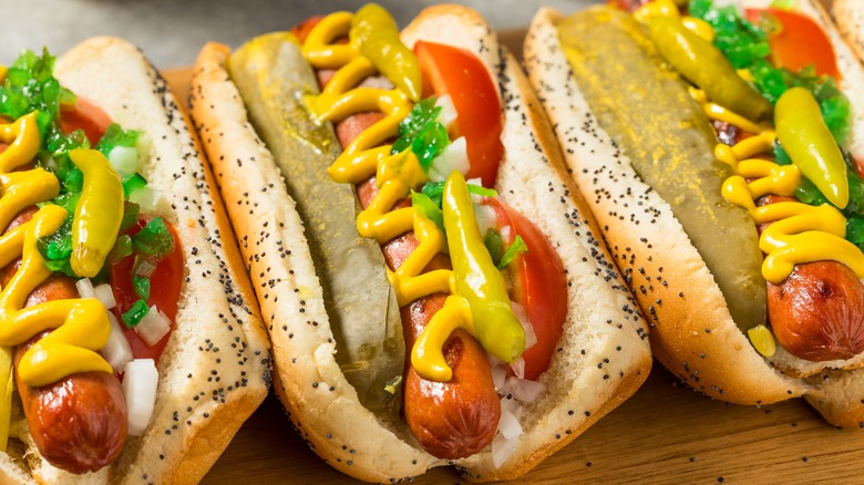 Chicago-style hot dogs