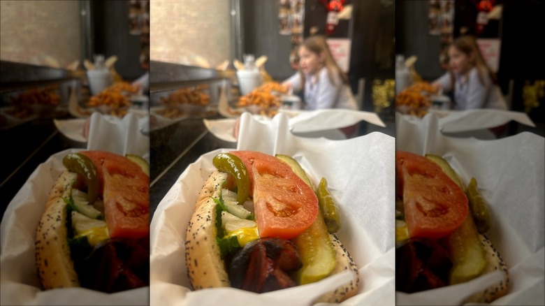 Chicago hot dog at The Wieners Circle