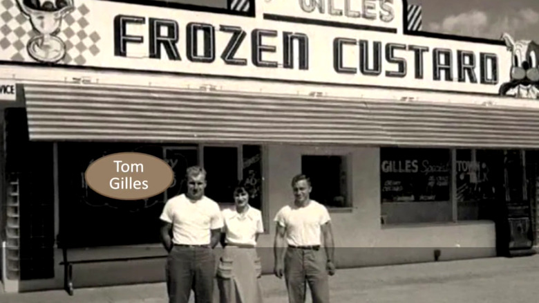 Gilles' staff in front of custard shop