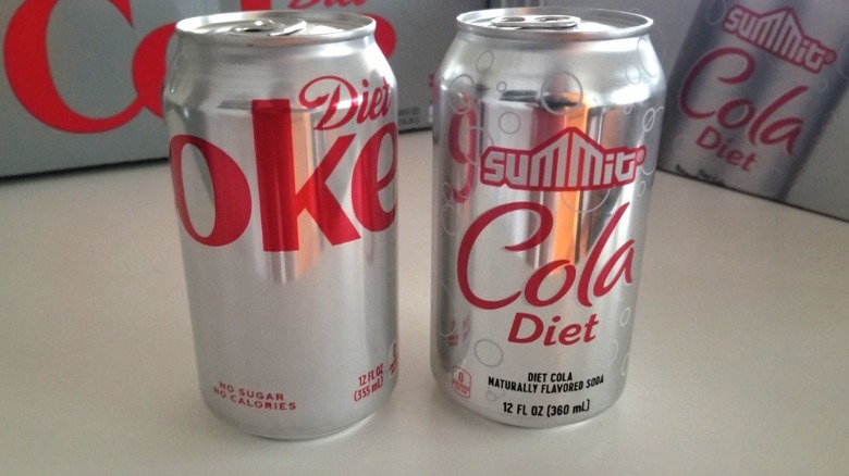 cans of Diet Coke and Summit