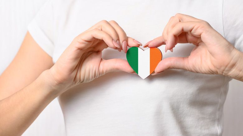 irish flag in the shape of a heart