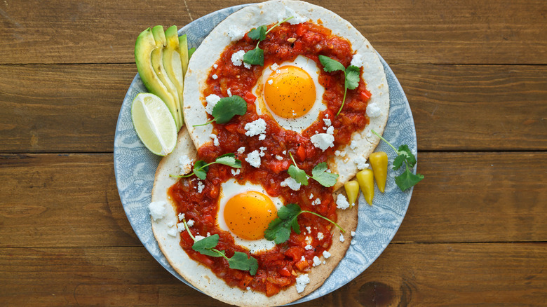 A plate of Huevos Rancheros. 