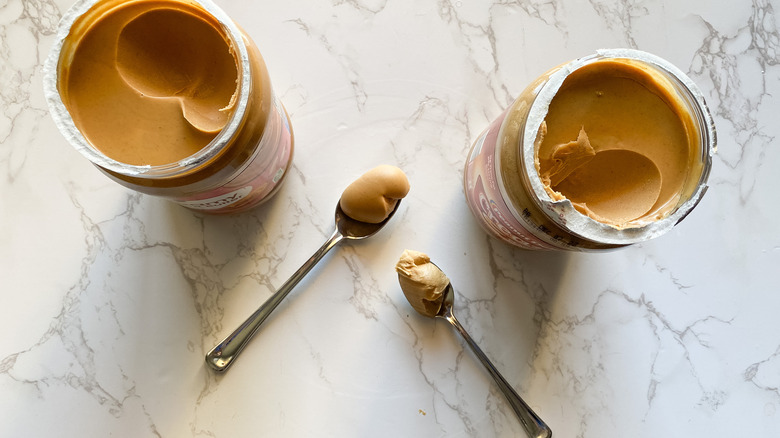peanut butter on spoons