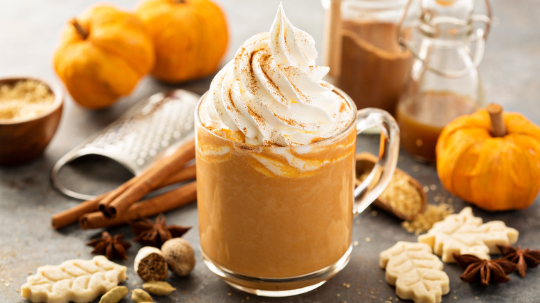 fall drink with whipped cream