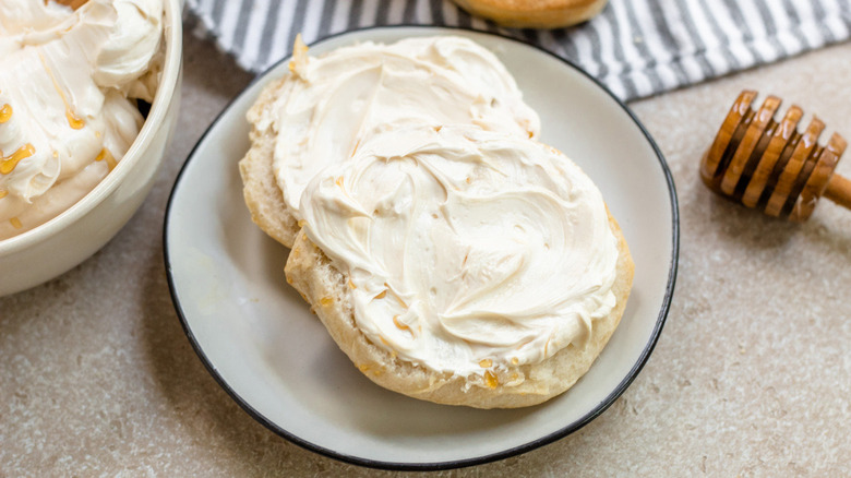 whipped butter on english muffin