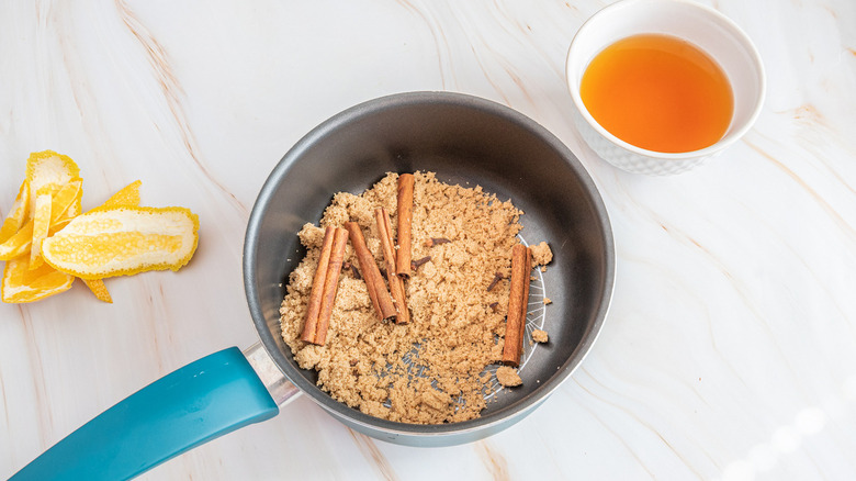 brown sugar in a pot