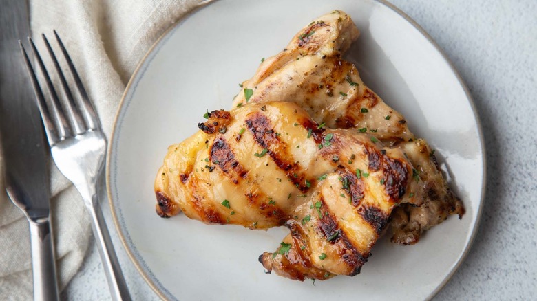 grilled chicken thighs on a plate