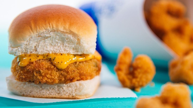 White Castle Crab Cake Slider and Shrimp Nibblers